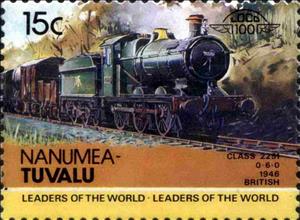 Stamp, Class 2251 0-6-0 1946 British, Tuvalu,  , Locomotives, Railways, Steam Traction