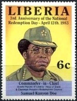 Stamp, Samuel Doe, Liberia,  , Army, Famous People