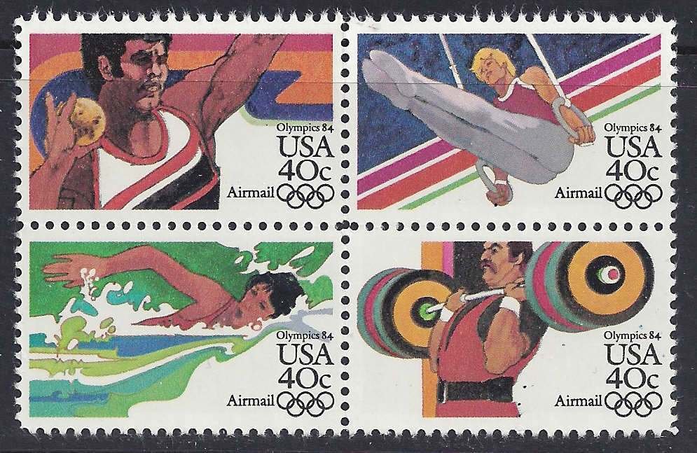 LA Summer Olympics Airmail 40c setanent