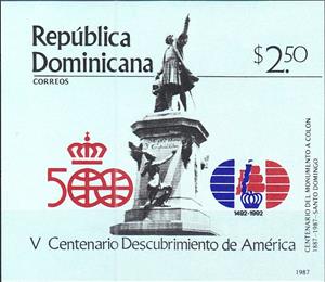 Souvenir Sheet, Columbus monument, Dominican Republic,  , Monuments
