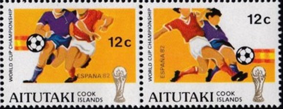 Se-tenant, Football World Cup, Spain 1982, Aitutaki,  , Football (Soccer)