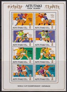 Souvenir Sheet, Football World Cup, Spain 1982, Aitutaki,  , Football (Soccer)