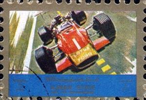Stamp, Race car, Ajman,  , Cars