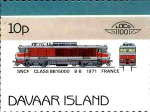 Stamp, SNCF Class BB15000 B-B 1971 France, Cinderellas,  , Locomotives