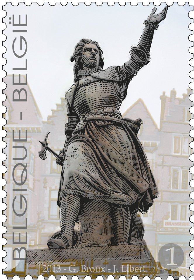 Statue of Christine de Lalaing, Tournai's Grand-Place