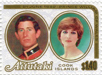 Stamp, Prince Charles & Princess Diana, Aitutaki,  