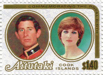 Stamp, Prince Charles & Princess Diana, Aitutaki,  