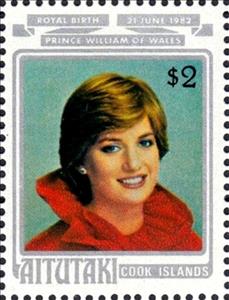 Stamp, Princess Diana, Aitutaki,  