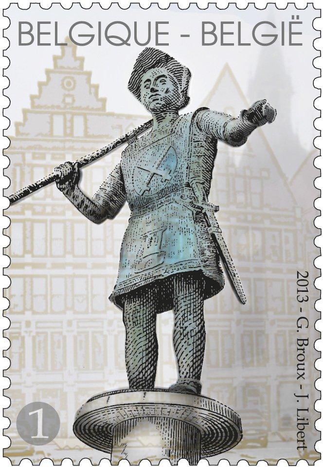 "The oath" statue at Tournai's Grand-Place