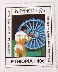 Stamp, Engine, Ethiopia,  , Airlines, Aviation, Aircraft