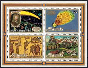 Souvenir Sheet, Halley's Comet, Aitutaki,  , Comets