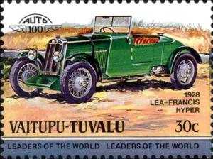 Stamp, 1928 Lea-Francis Hyper, Tuvalu,  , Cars, Transport