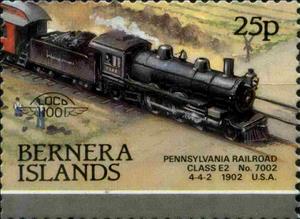 Stamp, Pennsylvania Railroad Class E2 No.7002 4-4-2 1902 USA, Cinderellas,  , Locomotives