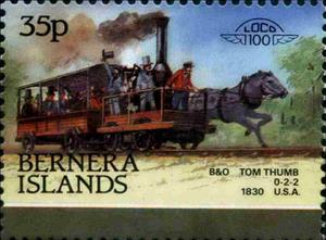 Stamp, B&O Tom Thumb 0-2-2 1830 USA, Cinderellas,  , Locomotives