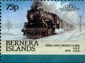 Stamp, Usra Light Pacific Class 4-6-2 1919 USA, Cinderellas,  , Locomotives