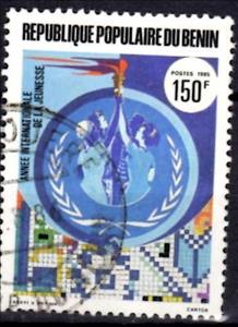 Stamp, Mosaics, young holding a torch, Benin,  