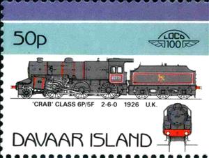 Stamp, Crab Class 6P/5F 2-6-0 1926 UK, Cinderellas,  , Locomotives