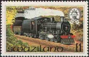 Stamp, Train, Swaziland,  , Locomotives, Railways, Steam Traction, Transport