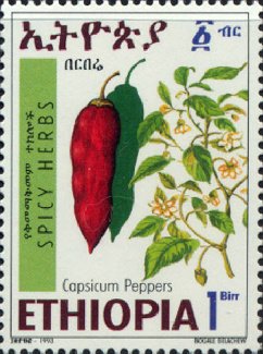 Stamp, Capsicum pepper, Ethiopia,  , Herbs and Spices, Plants (Flora)