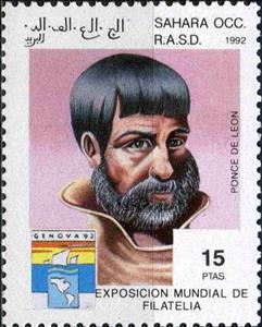 Stamp, Ponce de Leon, Cinderellas,  , People