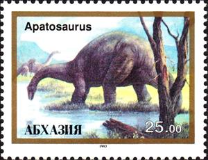 Stamp, Apatosaurus, Cinderellas,  , Prehistorical Animals