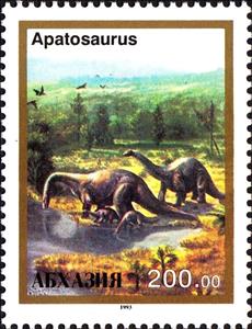 Stamp, Apatosaurus, Cinderellas,  , Prehistorical Animals