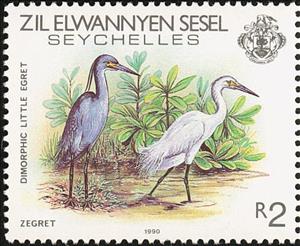 Stamp, Aigrette, Seychelles,  , Animals (Fauna), Birds, Herons