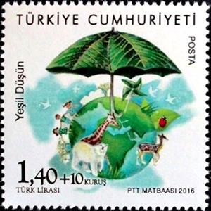 Stamp, Think Green, Turkey,  
