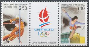 Se-tenant, Jeux olympiques d’hiver 1992 à Alberville, Andorra, French Administration,  