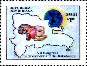 Stamp, Diabetic congress, Dominican Republic,  