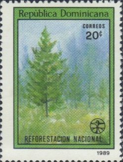 Stamp, Afforestiation programm, Dominican Republic,  , Environment Protection, Plants (Flora), Trees