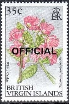 Stamp, White cedar, British Virgin Islands,  