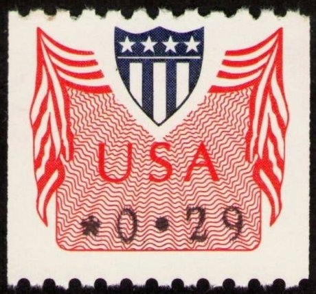 Flag and Shield CVP vertical coil stamp