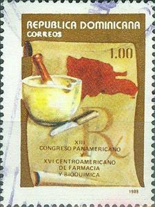 Stamp, Pharmacy congress, Dominican Republic,  