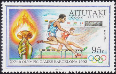 Stamp, Hurdler, Aitutaki,  , Olympic Games, Running