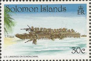 Stamp, U.S. Landing On Guadalcanal, Solomon Islands,  , Army, Navies, Ships