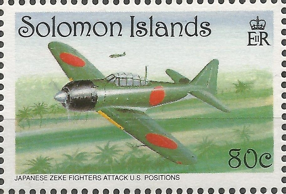 Japanese Zeke Fighters Attack U.S. Positions