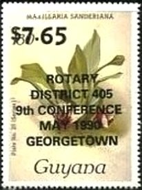 Stamp, Maxillaria sanderiana, Guyana,  , Plants (Flora)