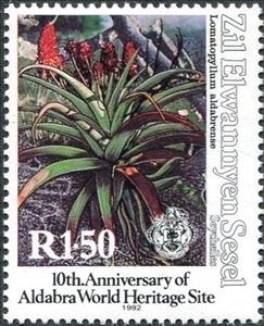 Stamp, Lomatopyllum aldabrense, Seychelles,  , Plants (Flora)