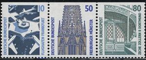 Se-tenant, Se-tenant 10 + 50 + 80 Pf., Germany, Federal Republic,  