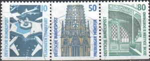 Se-tenant, Se-tenant 10 + 50 + 80 Pf., Germany, Federal Republic,  