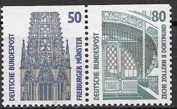 Se-tenant 50 + 80 Pf.