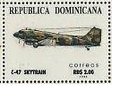 Stamp, Curtis C-47 Skytrain, Dominican Republic,  , Air Forces, Airlines, Aviation, Aircraft