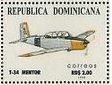 Stamp, Beechcraft T-34 Mentor, Dominican Republic,  , Air Forces, Airlines, Aviation, Aircraft