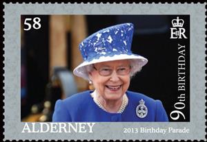 Stamp, Birthday parade, Alderney,  , Queens