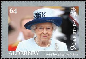 Stamp, Trooping the colour, Alderney,  , Queens