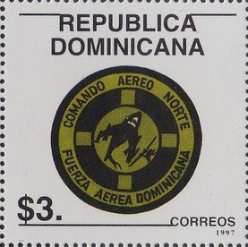 Stamp, Airforce, 50th annivesary, Dominican Republic,  , Seals (Emblems)