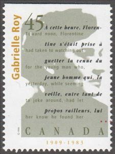 Stamp, Gabrielle Roy, Canada,  , Authors