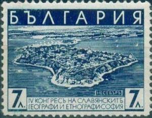 Stamp, Port City of Nessebar on the Black Sea, Bulgaria,  , Wine