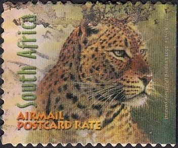 Stamp, Leopard (Panthera pardus), South Africa,  , Animals (Fauna), Mammals